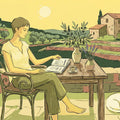 Mediterranean Terrace Mural Wallpaper — Sunny Sketch Design Mural Wallpaper - room preview 04