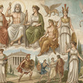 Greek Mythology Mural Wallpaper — Classical Pantheon Illustration Mural Wallpaper - room preview 04