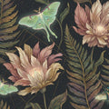 Luna Moth and Botanical Garden Mural Wallpaper — Dark Academia Mural Wallpaper - room preview 04