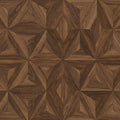 Geometric Walnut Parquet Mural Wallpaper — Sophisticated Wood Grain Mural Wallpaper - room preview 04