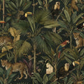 Jungle Expedition Mural Wallpaper —Moody Tropical Botanical Mural Wallpaper - room preview 04