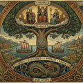 Norse Mythology Yggdrasil Mural Wallpaper — Artistic Heritage Mural Wallpaper - room preview 04