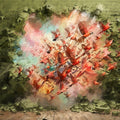 Explosion of Birds Mural Wallpaper — Artistic Brick Texture Mural Wallpaper - room preview 04
