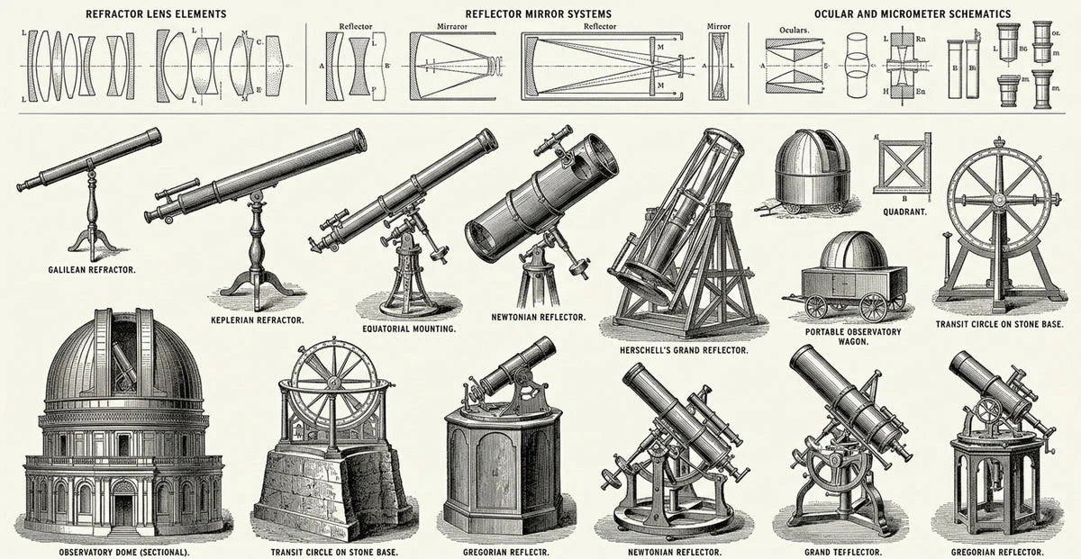 Vintage Astronomical Telescope Study Mural Wallpaper - room preview 04