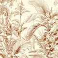 Botanical Sketch Mural Wallpaper in Sepia Tones Mural Wallpaper - room preview 04