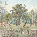 Enchanted Woodland Picnic Mural Wallpaper — Storybook Illustration Mural Wallpaper - room preview 04