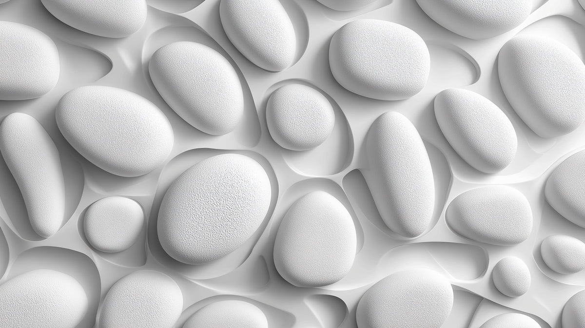 Sculpted Pebble Wall Mural Wallpaper — Modern Minimalist Design Mural Wallpaper - room preview 04
