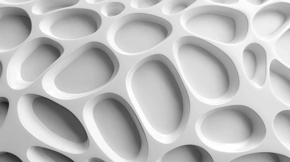 Organic Cellular 3D Mural Wallpaper — Modern Architectural Decor Mural Wallpaper - room preview 04