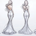 Fashion Sketch Silhouette Mural Wallpaper in Minimalist Monochrome Mural Wallpaper - room preview 04