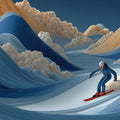 Slalom Skiing Papercraft Mural Wallpaper — Alpine Landscape Design Mural Wallpaper - room preview 04