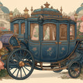 Royal Carriage Floral Mural Wallpaper — Whimsical Heritage Style Mural Wallpaper - room preview 04