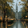 Old World European City Street Mural Wallpaper - room preview 04