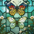Stained Glass Butterfly Mural Wallpaper — Vibrant Botanical Art Mural Wallpaper - room preview 04