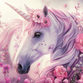 Unicorn and Blossoms Mural Wallpaper — Whimsical Floral Fantasy Mural Wallpaper - room preview 04
