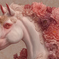 Floral Unicorn Mural Wallpaper with Soft Blush Tones Mural Wallpaper - room preview 04