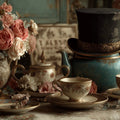 Victorian Tea Party Mural Wallpaper — Whimsical Floral Decor Mural Wallpaper - room preview 04