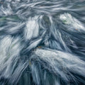 Abstract Flow Mural Wallpaper in Cool Slate and White Mural Wallpaper - room preview 04