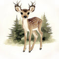 Fawn in the Forest Mural Wallpaper — Whimsical Nature Design Mural Wallpaper - room preview 04
