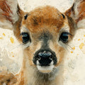Fawn Portrait Mural Wallpaper — Watercolor Animal Wall Art Mural Wallpaper - room preview 04