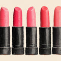 Cosmetic Lipstick Lineup Mural Wallpaper in Pink and Charcoal Mural Wallpaper - room preview 04