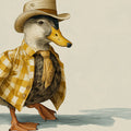 Dapper Duck Mural Wallpaper in Warm Ochre and Cream Mural Wallpaper - room preview 04