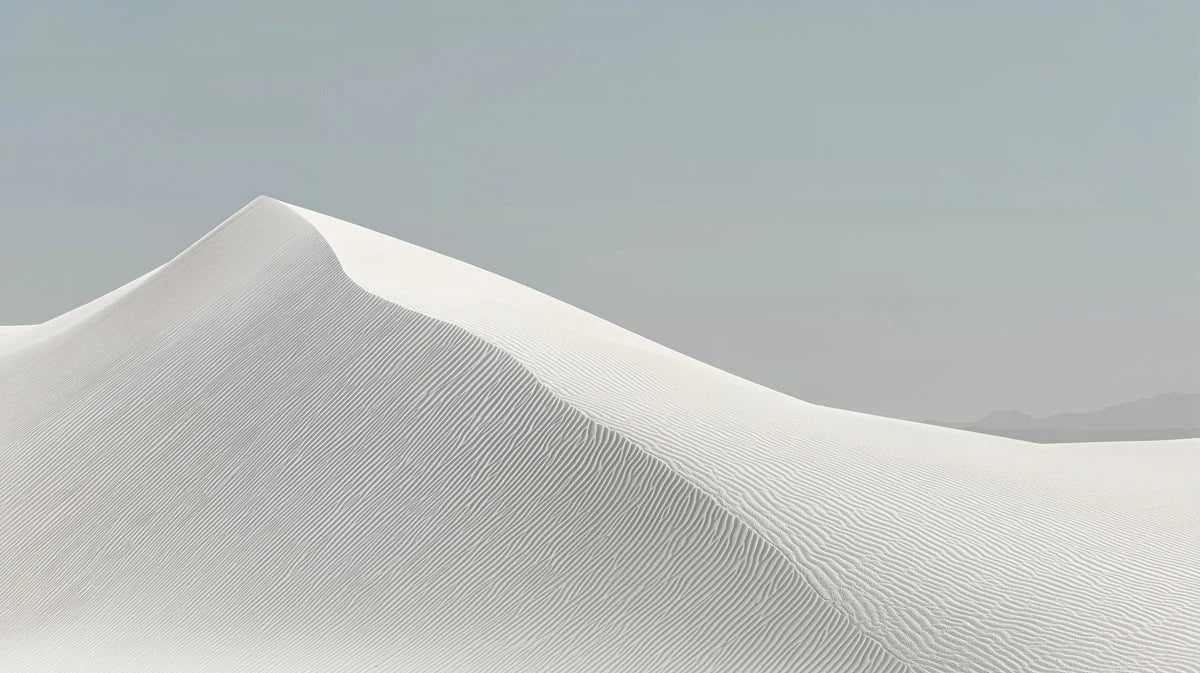 Minimalist White Sand Dune Mural Wallpaper — Calm Neutral Design Mural Wallpaper - room preview 04