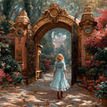 Gilded Garden Gate Mural Wallpaper —Romantic Baroque Scene Mural Wallpaper - room preview 04