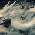 Celestial Dragon Mural Wallpaper in Midnight Blue and Pearl Mural Wallpaper - room preview 04