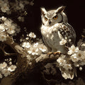 Nocturnal Owl and Cherry Blossom Mural Wallpaper - room preview 04