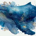 Whale and Floral Impressionist Mural Wallpaper - room preview 04