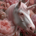 Unicorn and Peony Floral Mural Wallpaper —Whimsical Dreamscape Mural Wallpaper - room preview 04