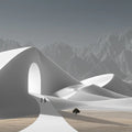 Minimalist Sand Dune Portal Mural Wallpaper in Monochrome Mural Wallpaper - room preview 04