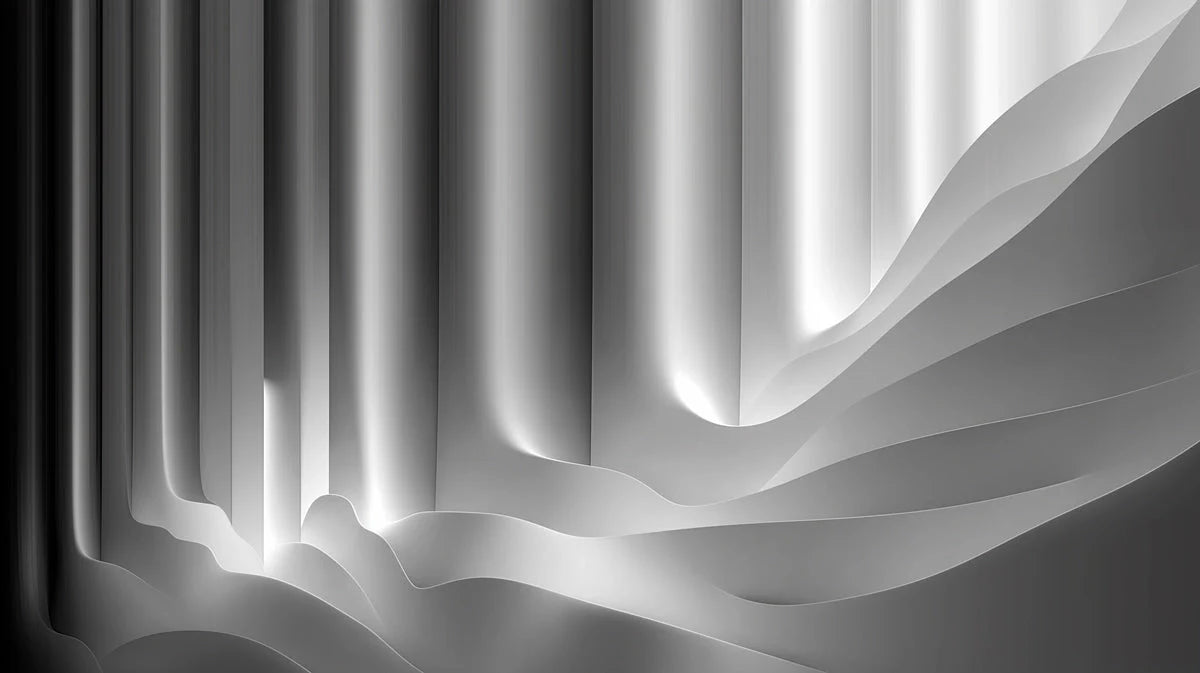 Monochrome Vertical Wave Mural Wallpaper — Abstract Modern Design Mural Wallpaper - room preview 04