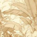 Monochrome Banana Leaf Mural Wallpaper — Botanical Line Art Mural Wallpaper - room preview 04