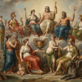 Olympian Pantheon Mural Wallpaper — Classical Mythology Scene Mural Wallpaper - room preview 04