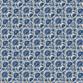 Indigo Floral Damask Mural Wallpaper — Classic Ornamental Style Mural Wallpaper - room preview 04