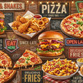 American Diner Fast Food Mural Wallpaper — Retro Culinary Design Mural Wallpaper - room preview 04