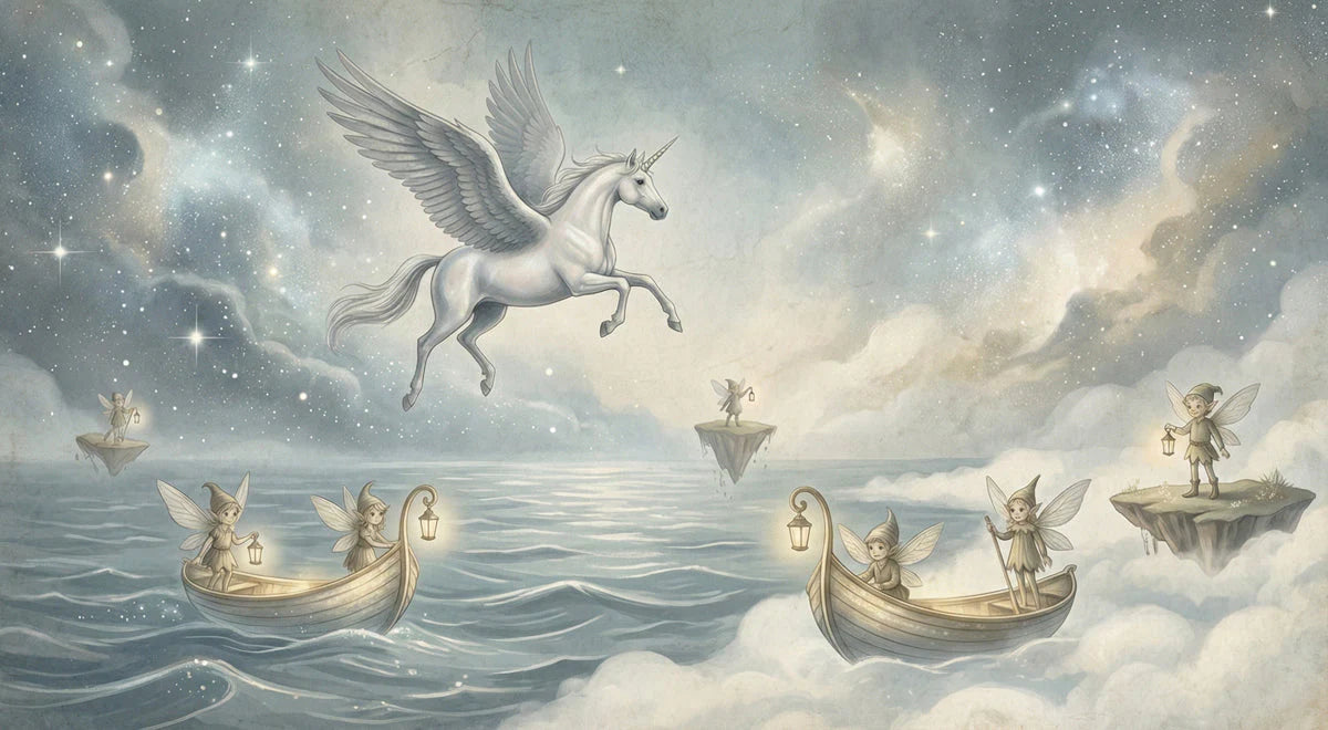 Celestial Pegasus and Fairy Voyage Mural Wallpaper - room preview 04