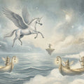 Celestial Pegasus and Fairy Voyage Mural Wallpaper - room preview 04