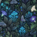 Bioluminescent Forest Mural Wallpaper — Botanical Whimsy Mural Wallpaper - room preview 04