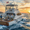 Deep Sea Sport Fishing Mural Wallpaper — Nautical Sunset Mural Mural Wallpaper - room preview 04