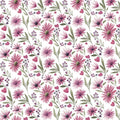 Pink Daisy and Heart Floral Mural Wallpaper — Whimsical Decor Mural Wallpaper - room preview 04