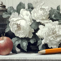 Botanical Still Life Mural Wallpaper — Vintage Sketch Study Mural Wallpaper - room preview 04
