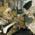 Renaissance Portrait Mural Wallpaper with Botanical Flourish Mural Wallpaper - room preview 04