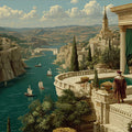 Renaissance Mediterranean Harbor Mural Wallpaper - room preview 04