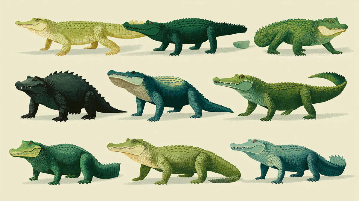 Vintage Alligator Study Mural Wallpaper in Earthy Greens Mural Wallpaper - room preview 04