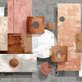 Abstract Geometric Blocks Mural Wallpaper in Copper and Blush Mural Wallpaper - room preview 04