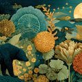 Midnight Bear and Floral Meadow Mural Wallpaper - room preview 04