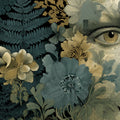 Gaze and Flora Mural Wallpaper — Surrealist Botanical Art Mural Wallpaper - room preview 04