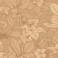 Botanical Sketch Mural Wallpaper in Warm Ochre Mural Wallpaper - room preview 04